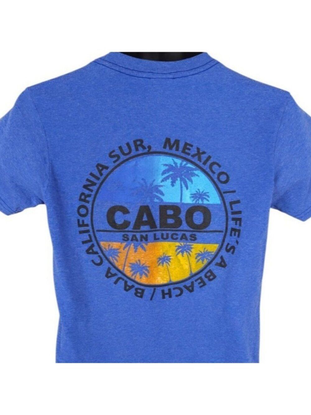 Cabo San Lucas T Shirt Mens Size Small Blue Travel Destination Tee